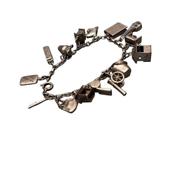 Vintage Sterling Silver Charm‎ Bracelet
